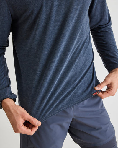 Clinton Long Sleeve in Heather Navy