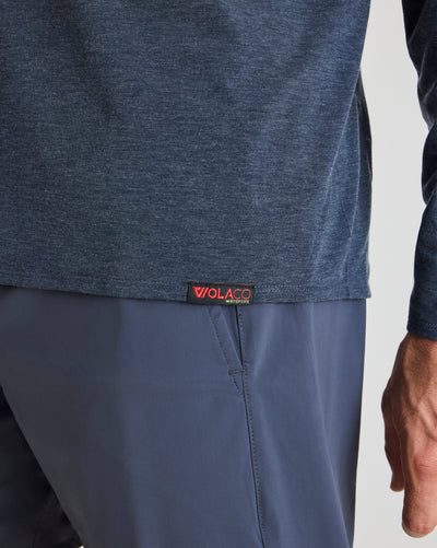 Clinton Long Sleeve in Heather Navy