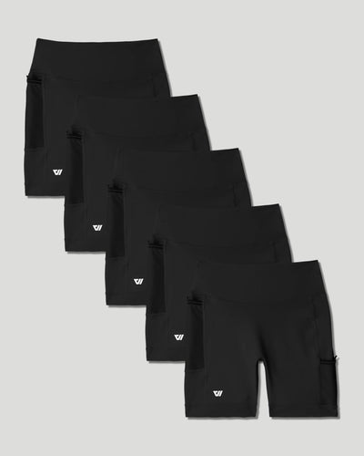 Women's Core Half Tight 5-Pack (Black and Black and Black and Black and Black)