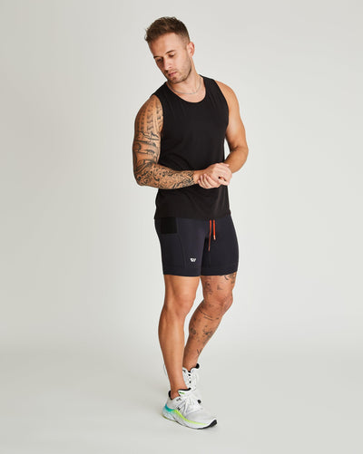 Trevor (6’) is wearing size medium 8" inseam