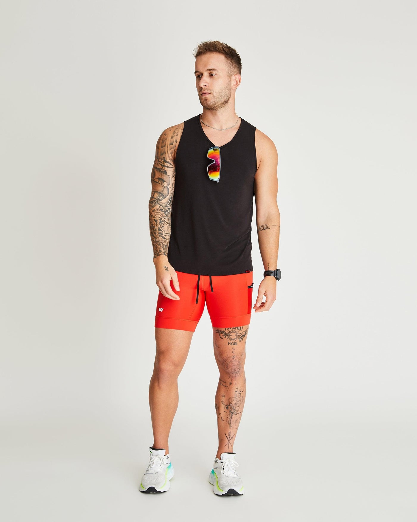 Trevor (6’) is wearing size medium 8" inseam