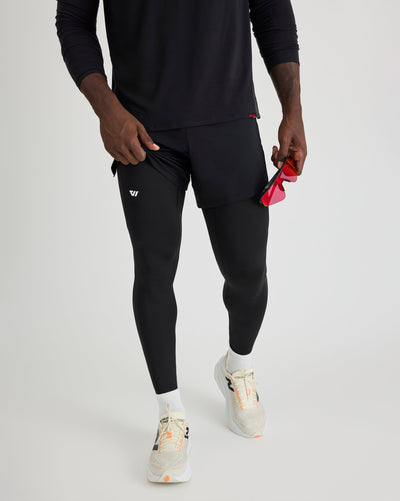 Mikael (6’3") is wearing the tall inseam in size large 