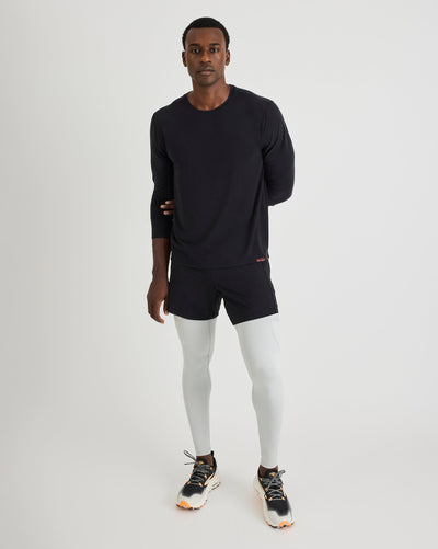 Mikael (6’3") is wearing the tall inseam in size large 