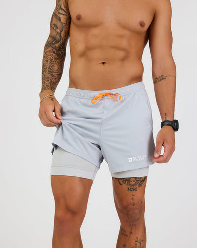 Signature Way of Life Mesh Grand 2-in-1 Short in Stone Grey