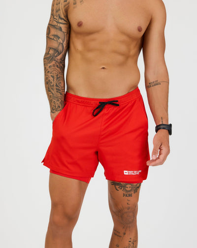 Signature Way of Life Mesh Grand 2-in-1 Short in Lava
