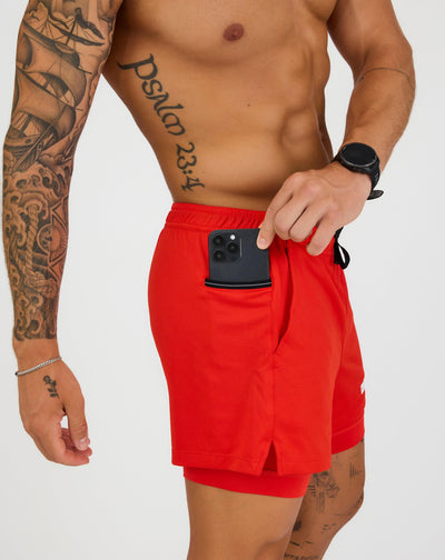 Signature Way of Life Mesh Grand 2-in-1 Short in Lava