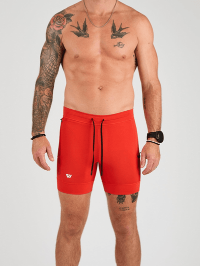 Conor (5’11") is wearing size medium 6" inseam