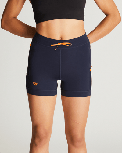 Isabella (5'7") is wearing size small 4" inseam