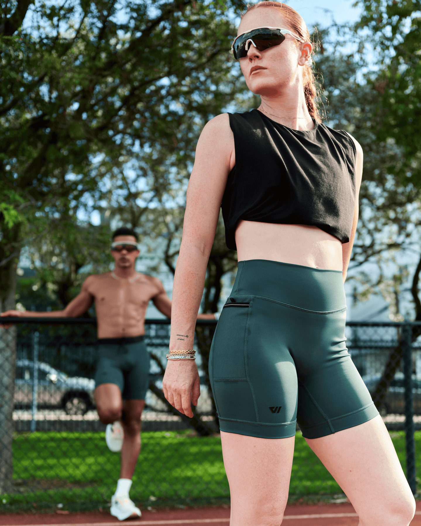 Core Half Women's Core Half Tight in Steel Green – WOLACO