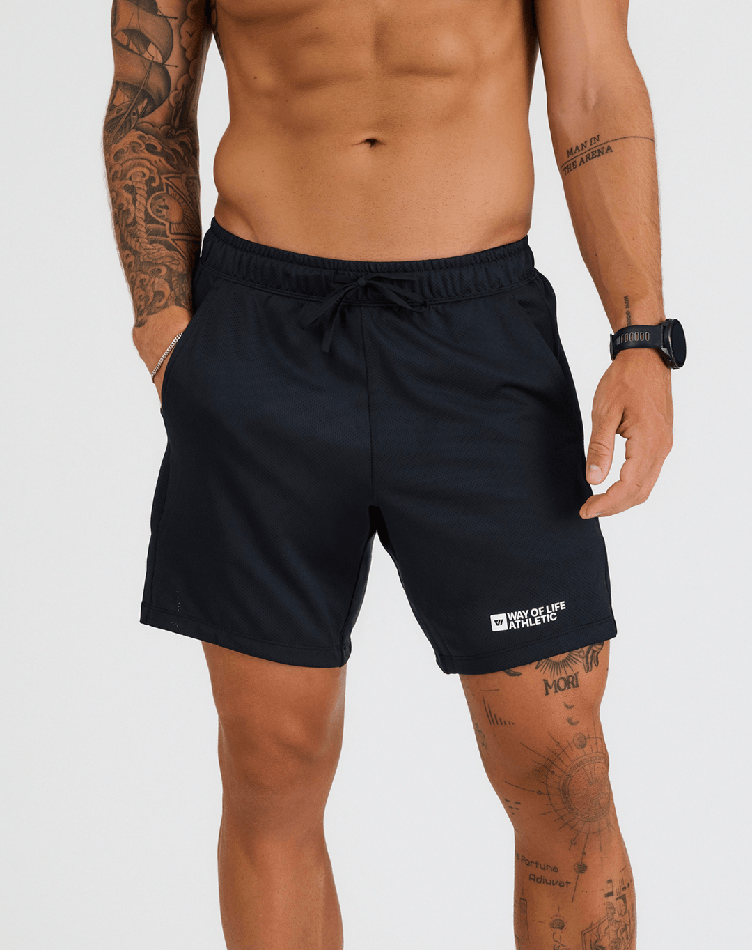 Signature Way of Life Mesh Warren Short in Black – WOLACO