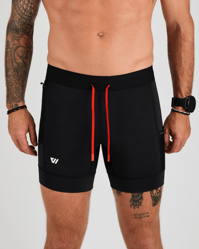Conor (5’11") is wearing size medium 6" inseam