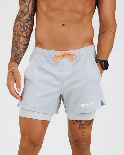 Signature Way of Life Mesh Grand 2-in-1 Short in Stone Grey