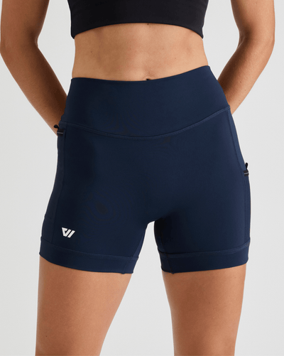 Niki (5’8”) is wearing a size small 4" inseam.