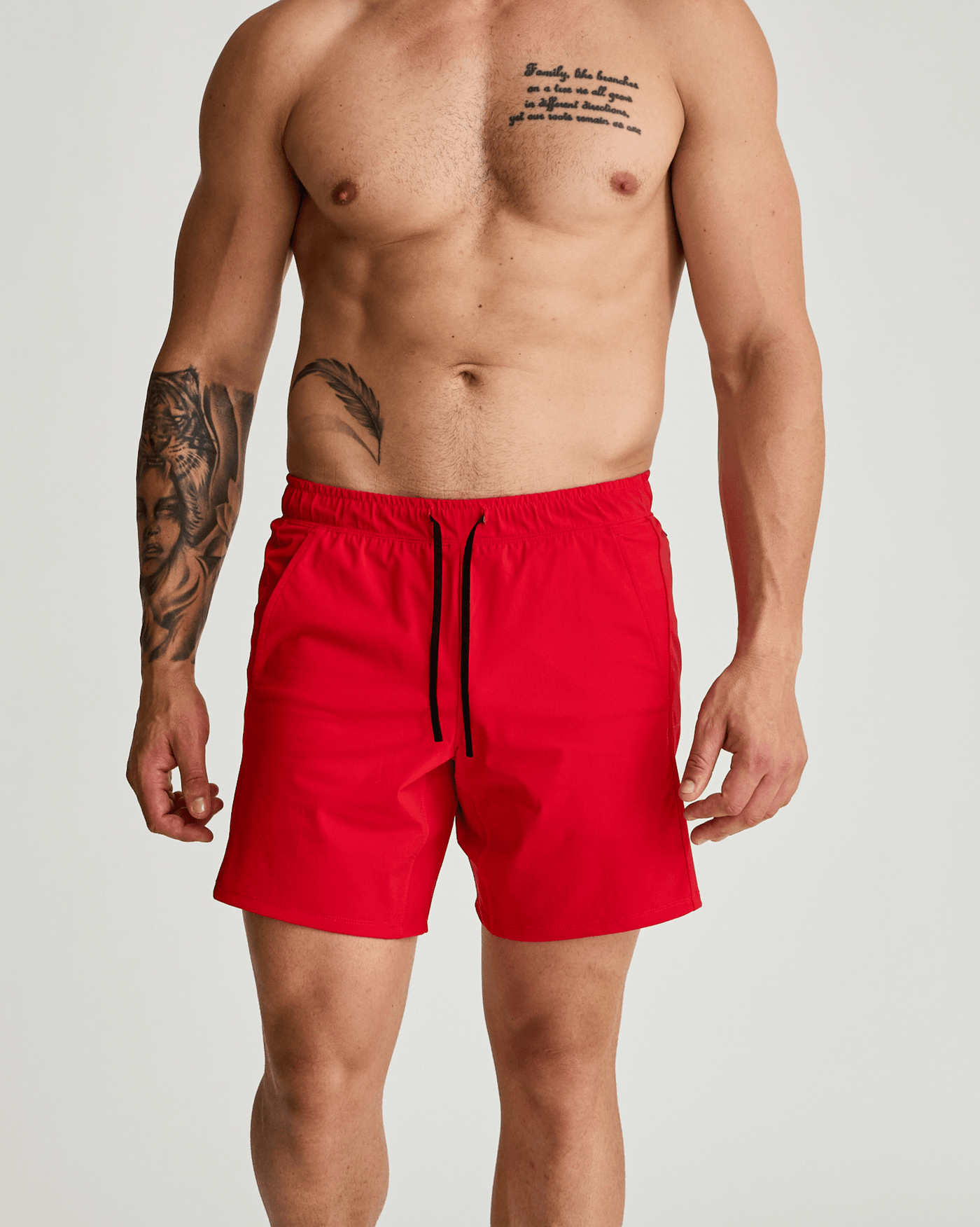 Cormac (6'1") is wearing size medium 7'' inseam