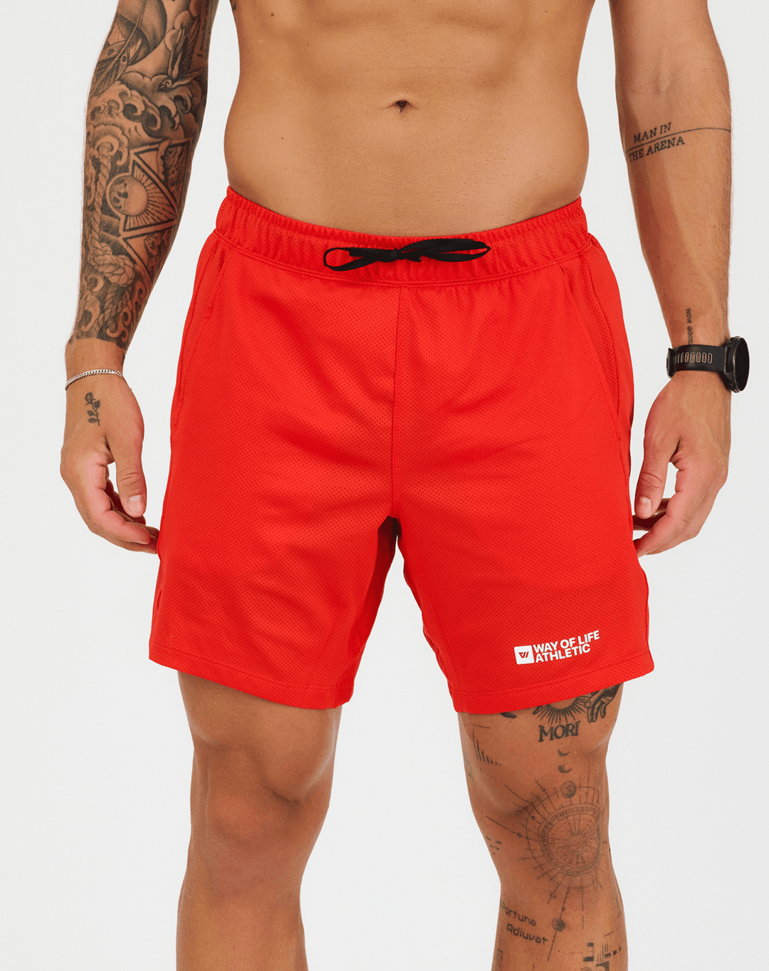 Signature Way of Life Mesh Warren Short in Lava – WOLACO