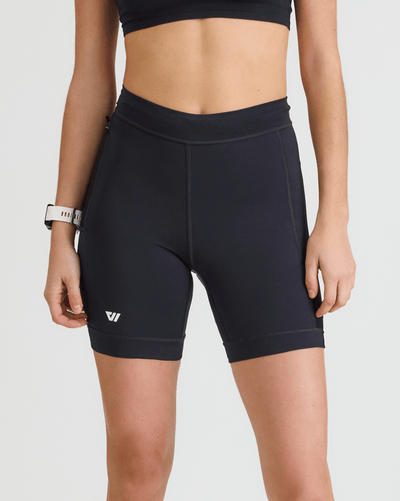Olivia (5'8") is wearing size small 7" inseam