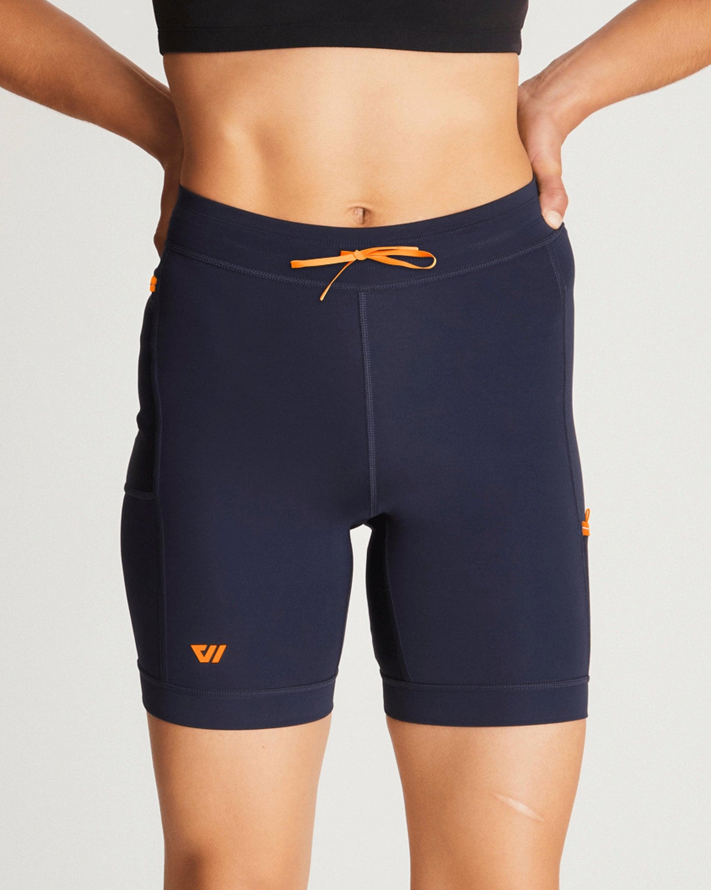 Isabella (5'7") is wearing size small 7" inseam