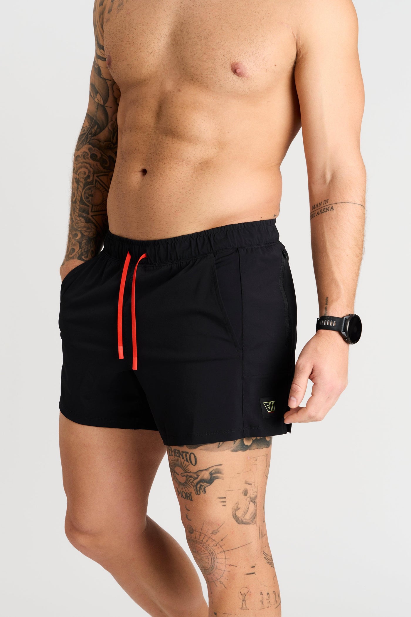 Trevor (6’) is wearing size medium 5" inseam