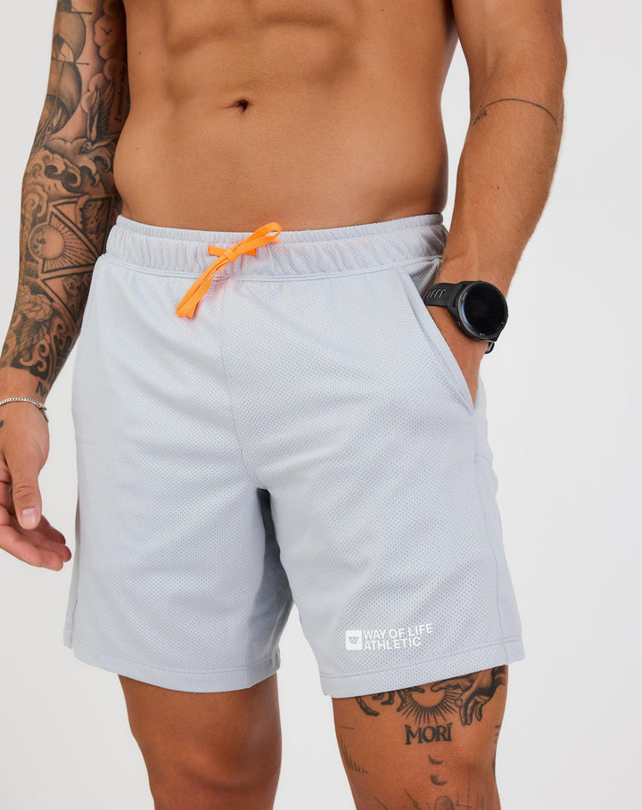 Signature Way of Life Mesh Warren Short in Stone Grey – WOLACO