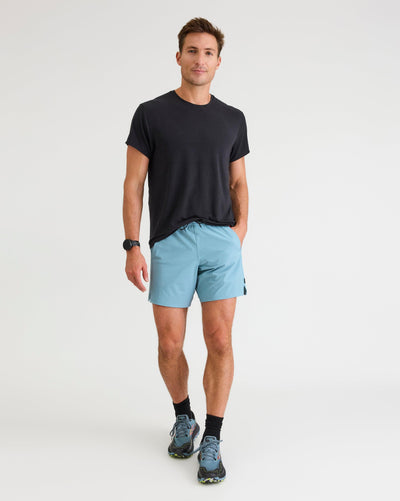 Bobby (6’1") is wearing size medium 7" inseam. 