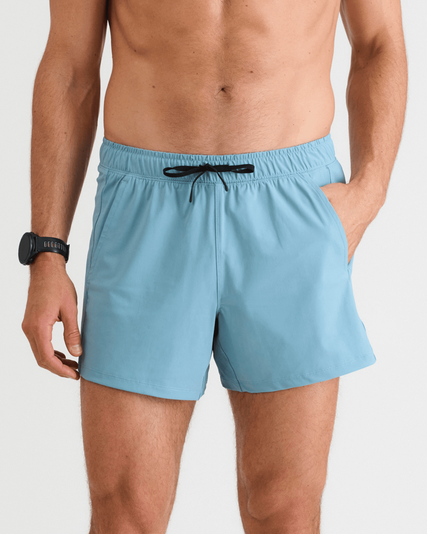 Bobby (6’1") is wearing size medium 5" inseam. 