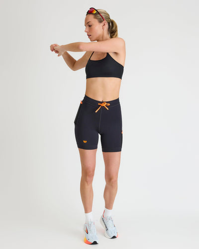 Olivia (5’8”) is wearing a size small 7" inseam