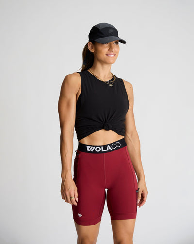Meghan (5'8") is wearing size small 9" inseam