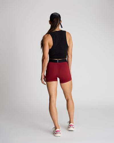 Meghan (5'8") is wearing size small 4" inseam