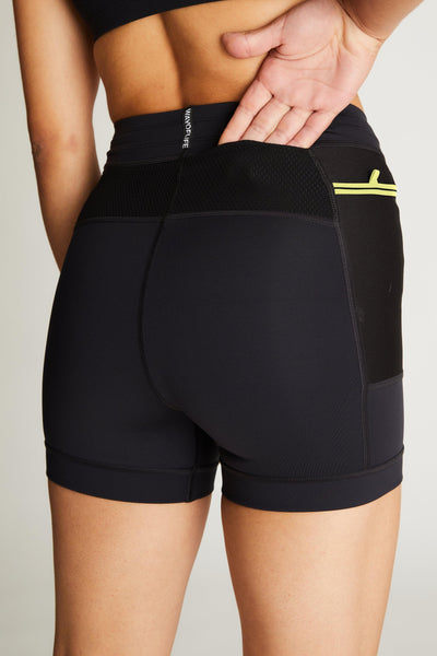 Women's Distance Half Tight in Black w/ Lightning Bolt