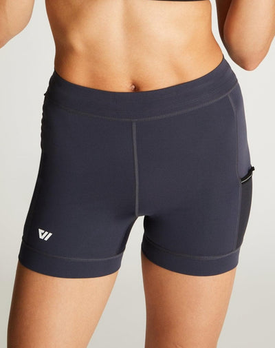 Isabella (5'7") is wearing size small 4" inseam