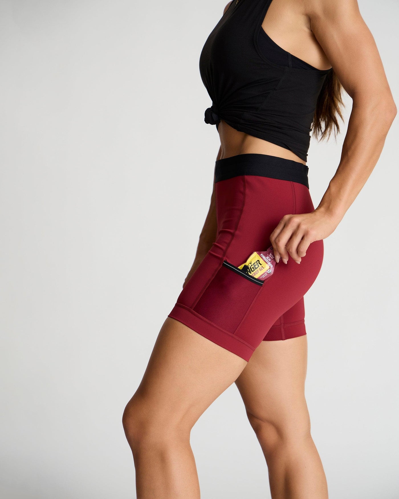 Meghan (5'8") is wearing size small 7" inseam