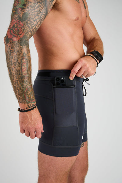 Conor (5’11") is wearing size medium 6" inseam