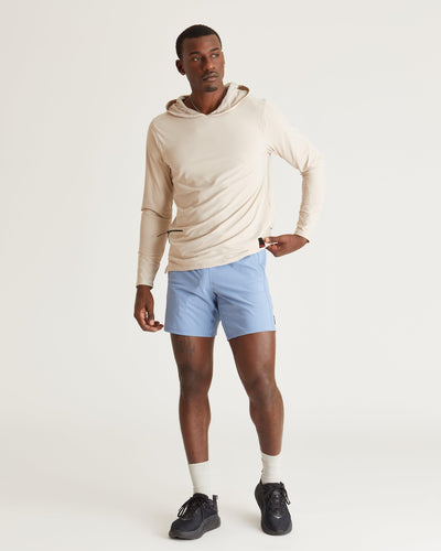 Mikael (6’3") is wearing size medium 7" inseam