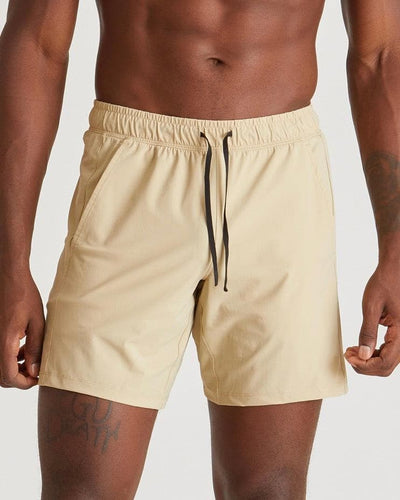 Mikael (6’3") is wearing size medium 7" inseam