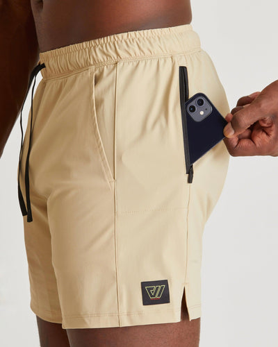 Mikael (6’3") is wearing size medium 7" inseam