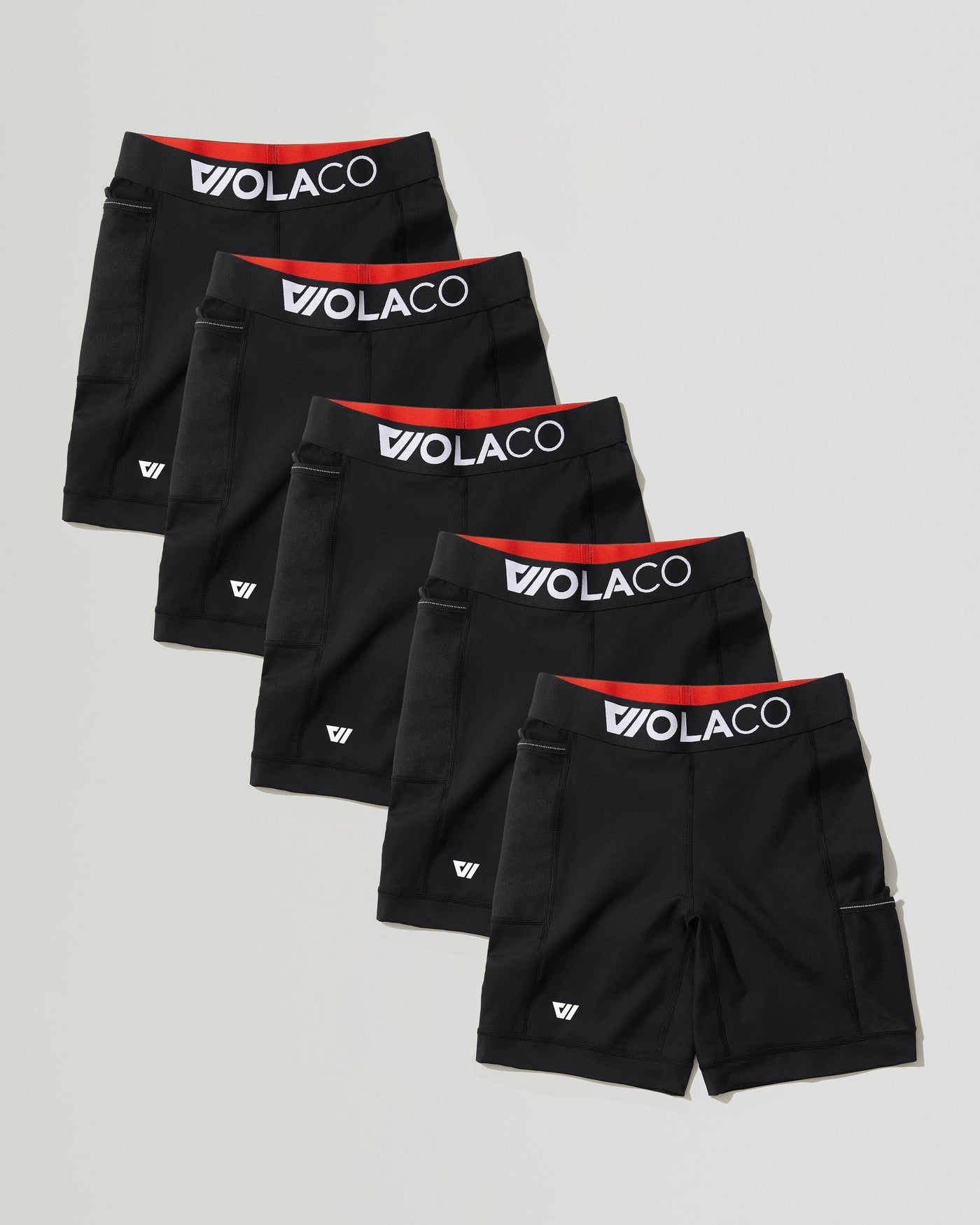 North Moore Biker Short 5-Pack (Black and Black and Black and Black and Black)